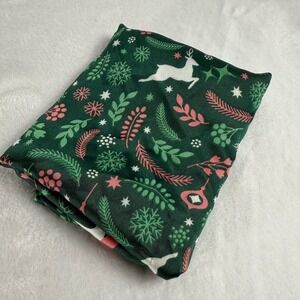 Olivia Rose |  Every Day Every Way Scarf Green Reindeer Snowflake Print